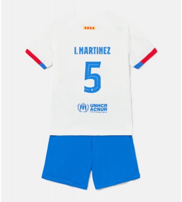 Maillot de foot Barcelona Inigo Martinez #5 Extérieur enfant 2023-24 Manches Courte (+ pantalon court)